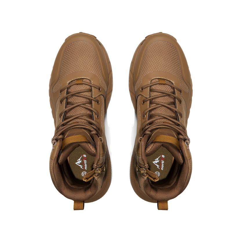 【Back To School】NORTIV 8 Metrostrike Men's 8-in Plain Nylon Cloth Round Toe Tactical Shoes, Lightweight All-Day Comfort, Side Zipper Work Safety Footwear for Workers, Motorcycle Hiking - Walking Shoes, Father's Day Gift, Gifts for Him, Fathersdaygift