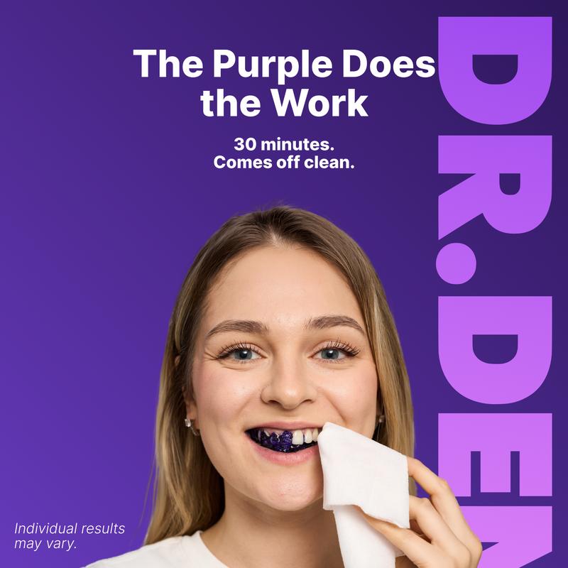 DR.DENT Purple Teeth Whitening Strips - 7/21 Whitening Sessions - Non Sensitive Teeth Whitening - Peroxide-Free