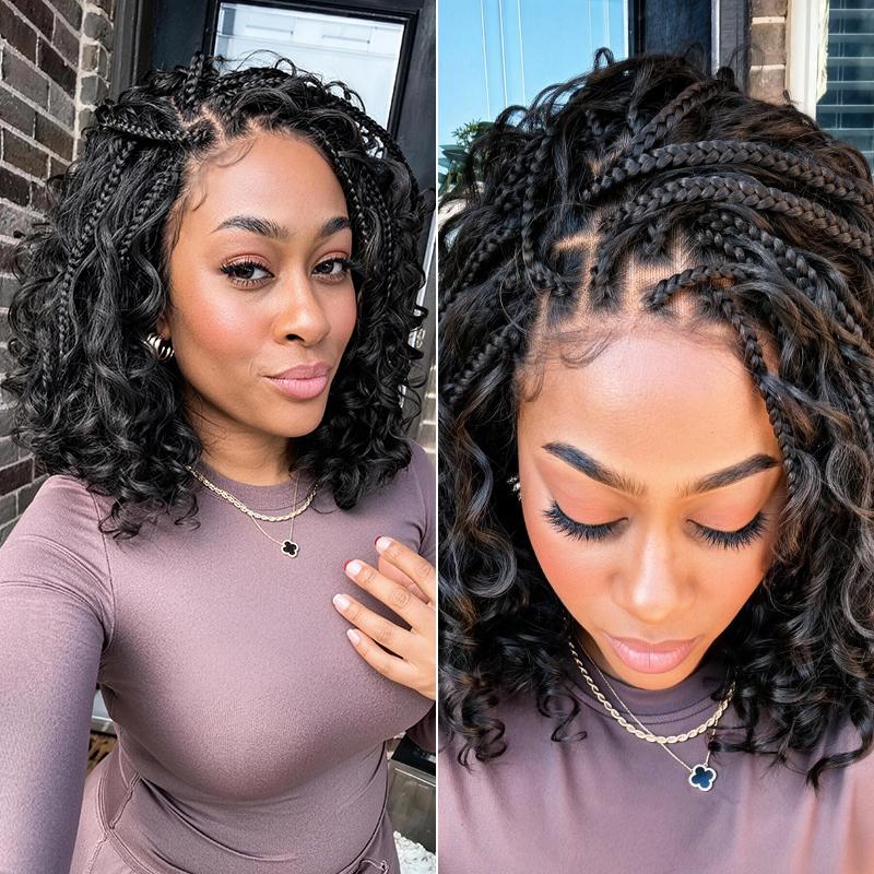 Frodio Veralux™ Fiber Braided Top Water Wave Wig 13x6 Lace Front | Glueless, Wear & Go, Boho Braids Water Wave Wig – Premium Fiber, Beginner Friendly#SohoChic