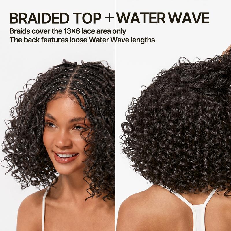 Frodio Veralux™ Fiber Braided Top Water Wave Wig 13x6 Lace Front | Glueless, Wear & Go, Boho Braids Water Wave Wig – Premium Fiber, Beginner Friendly#SohoChic