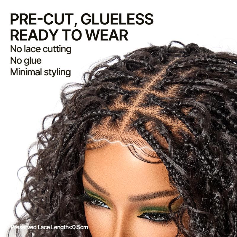 Frodio Veralux™ Fiber Braided Top Water Wave Wig 13x6 Lace Front | Glueless, Wear & Go, Boho Braids Water Wave Wig – Premium Fiber, Beginner Friendly#SohoChic