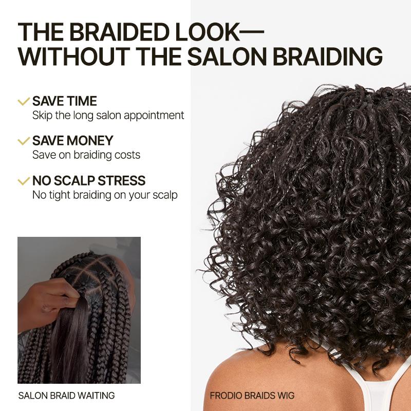 Frodio Veralux™ Fiber Braided Top Water Wave Wig 13x6 Lace Front | Glueless, Wear & Go, Boho Braids Water Wave Wig – Premium Fiber, Beginner Friendly#SohoChic
