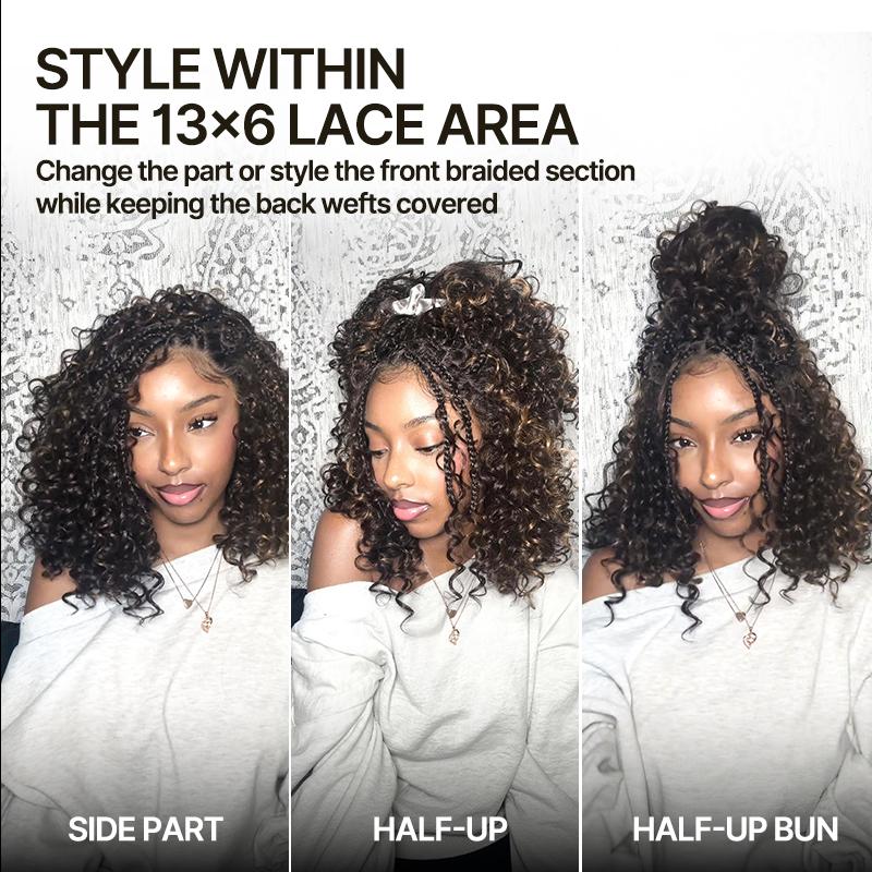 Frodio Veralux™ Fiber Braided Top Water Wave Wig 13x6 Lace Front | Glueless, Wear & Go, Boho Braids Water Wave Wig – Premium Fiber, Beginner Friendly#SohoChic