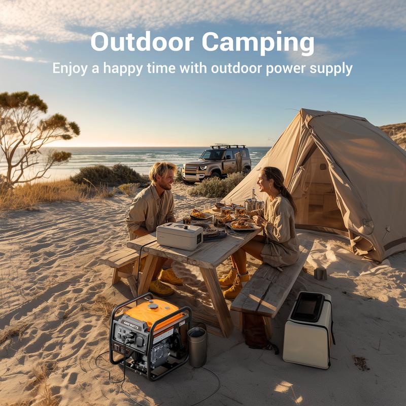 【Ships within 24H】Efurden 4400-Watts Inverter Generator, Open Frame Generator Gas Powered, Emergency Home Backup, RV Ready 30A Outlet, EPA Compliment