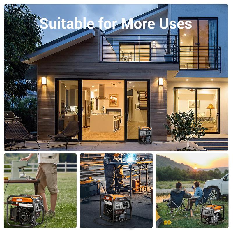 【Ships within 24H】Efurden 4400-Watts Inverter Generator, Open Frame Generator Gas Powered, Emergency Home Backup, RV Ready 30A Outlet, EPA Compliment